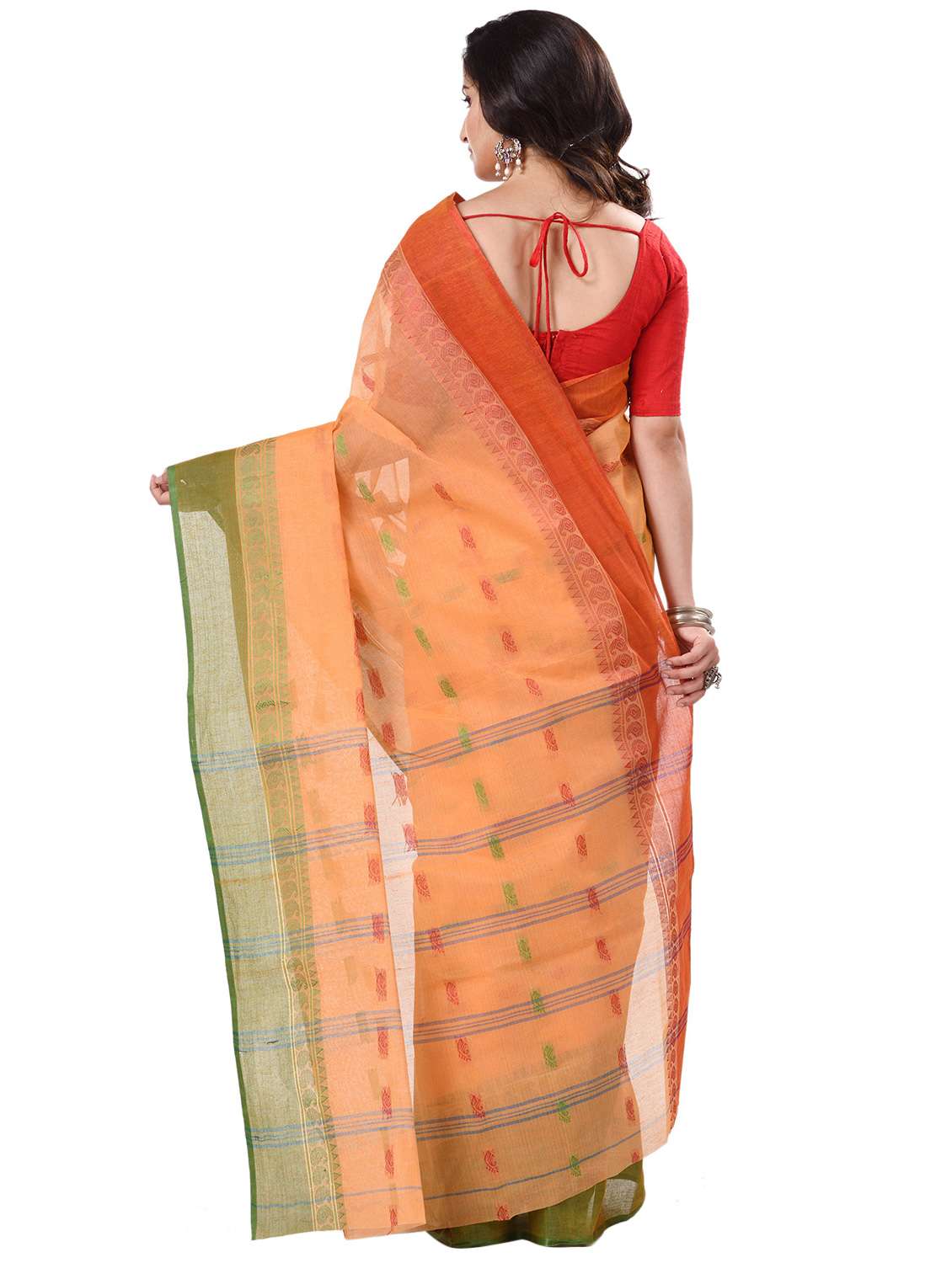 women's self design orange colored saree with blouse - 20266383 -  Standard Image - 1