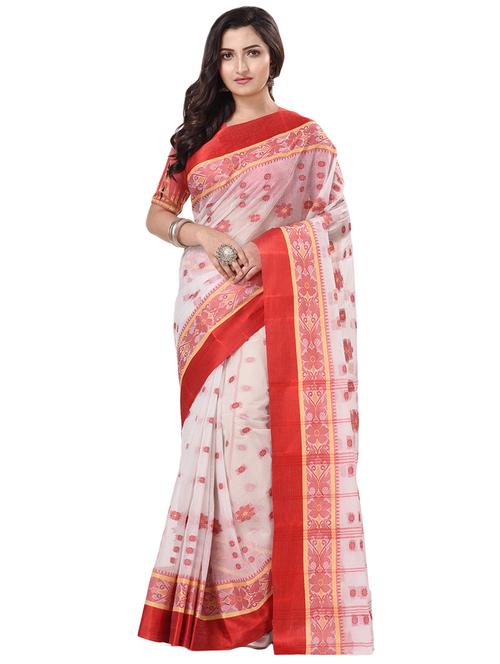 women's self design white colored saree with blouse - 20266388 - Standard Image - 0