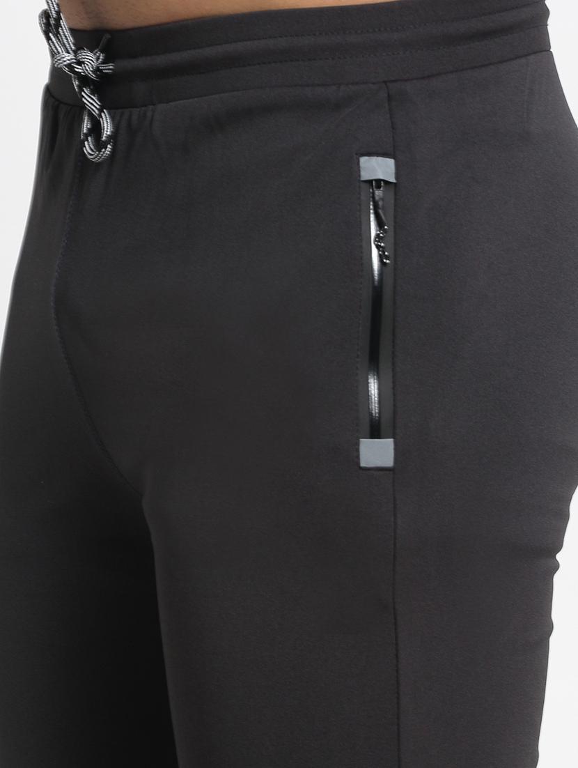 men charcoal polyester full length track pant - 20266461 - Standard Image - 4