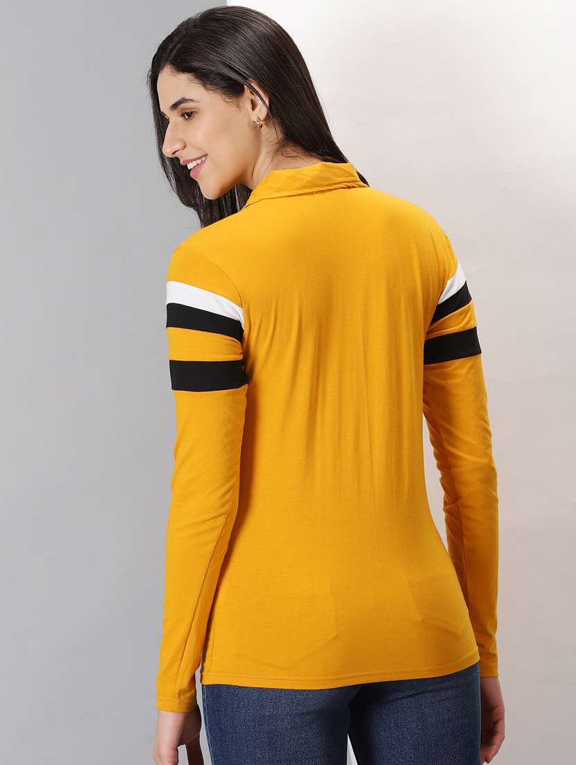 women's striped polo neck t-shirt - 20266641 -  Standard Image - 1