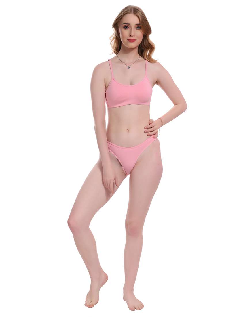 solid bras and panty set - 20267263 -  Standard Image - 4