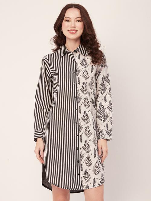 women's shirt printed dress - 20267508 - Standard Image - 0
