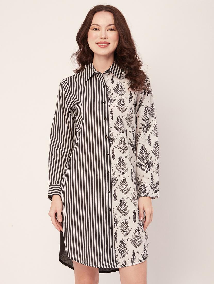 women's shirt printed dress - 20267508 - Zoom Image - 0