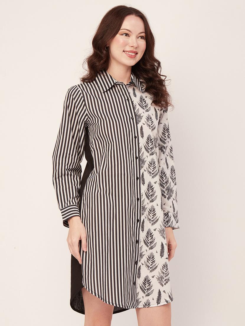 women's shirt printed dress - 20267508 - Standard Image - 1