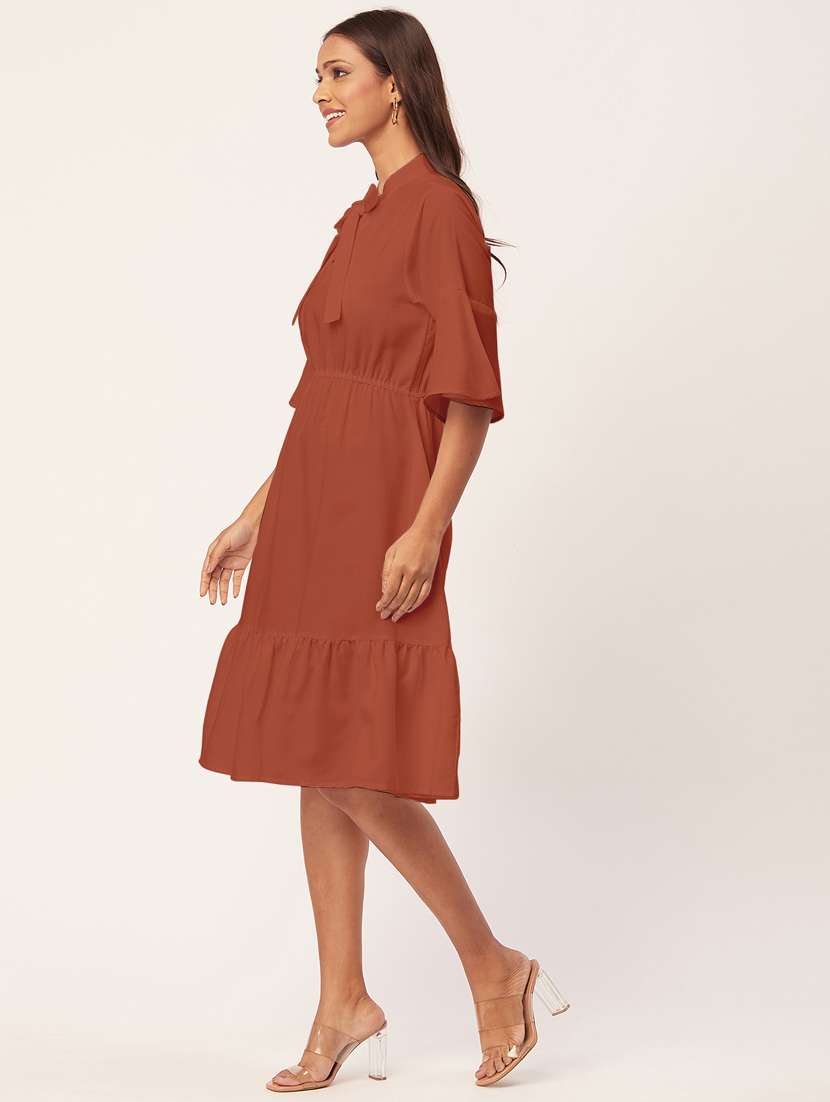 women's tiered dress solid dress - 20267510 -  Standard Image - 1