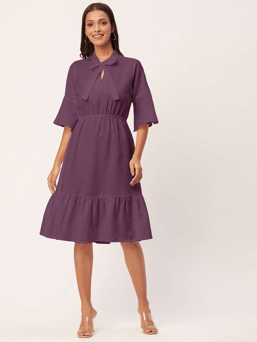 women's tiered dress solid dress - 20267512 -  Zoom Image - 0