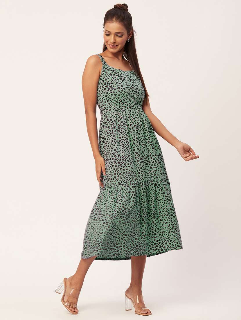 women's tiered dress animal print dress - 20267533 -  Standard Image - 1