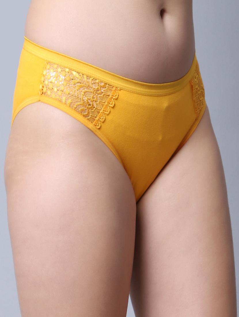 yellow cotton hipster panty - 20267536 - Standard Image - 1