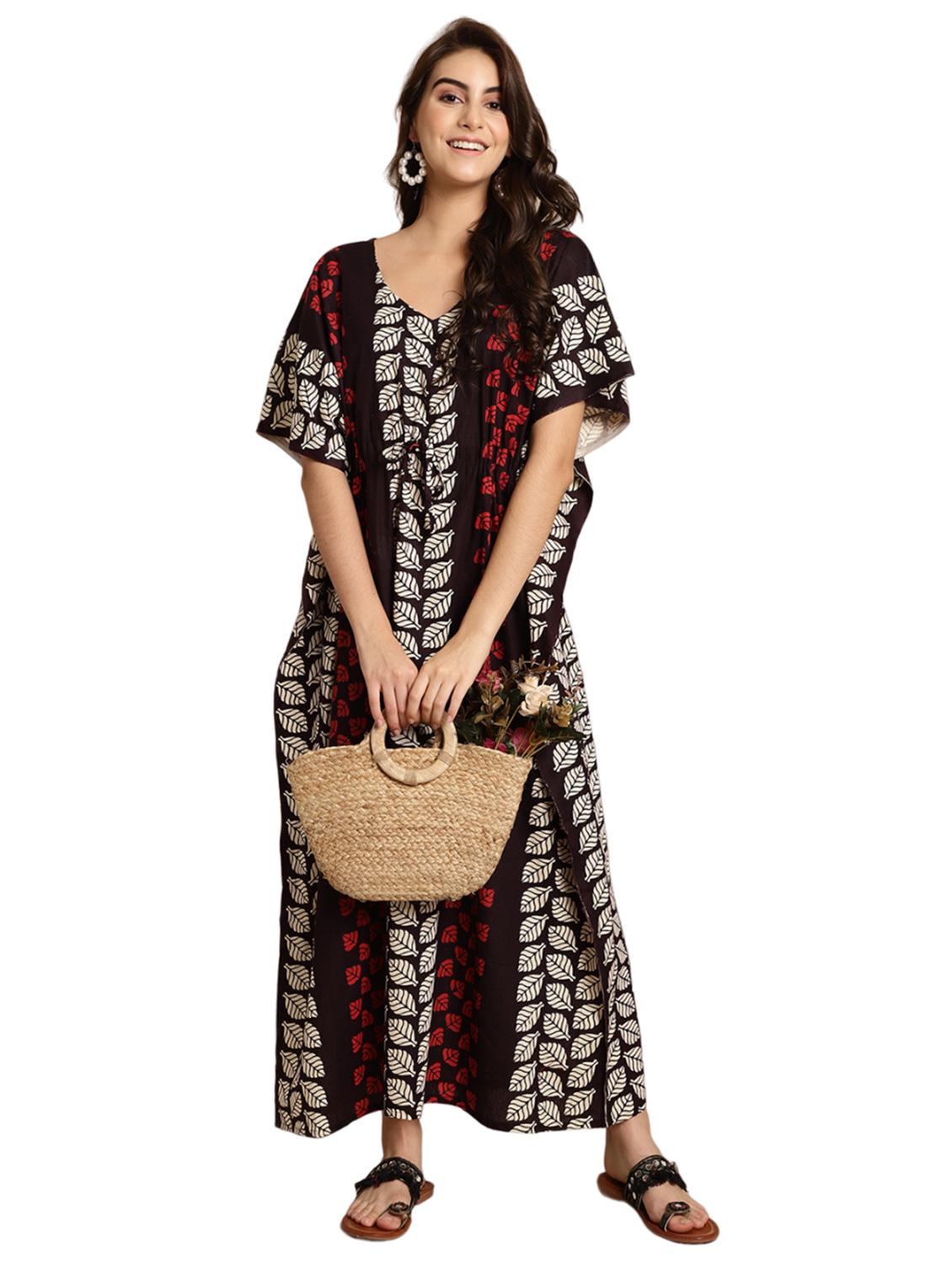 women tropical print cotton kaftan - 20267589 - Standard Image - 1