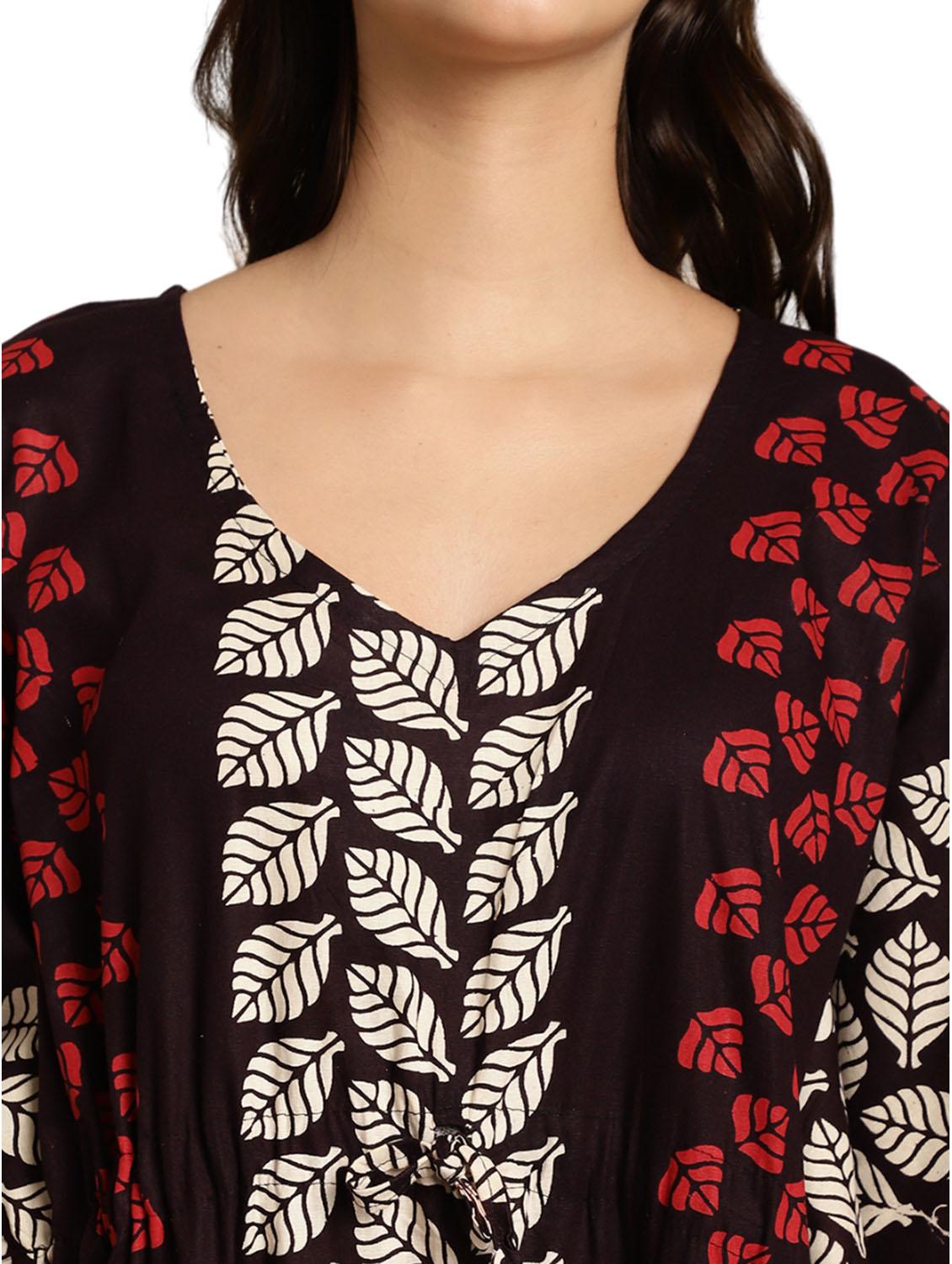 women tropical print cotton kaftan - 20267589 - Standard Image - 4