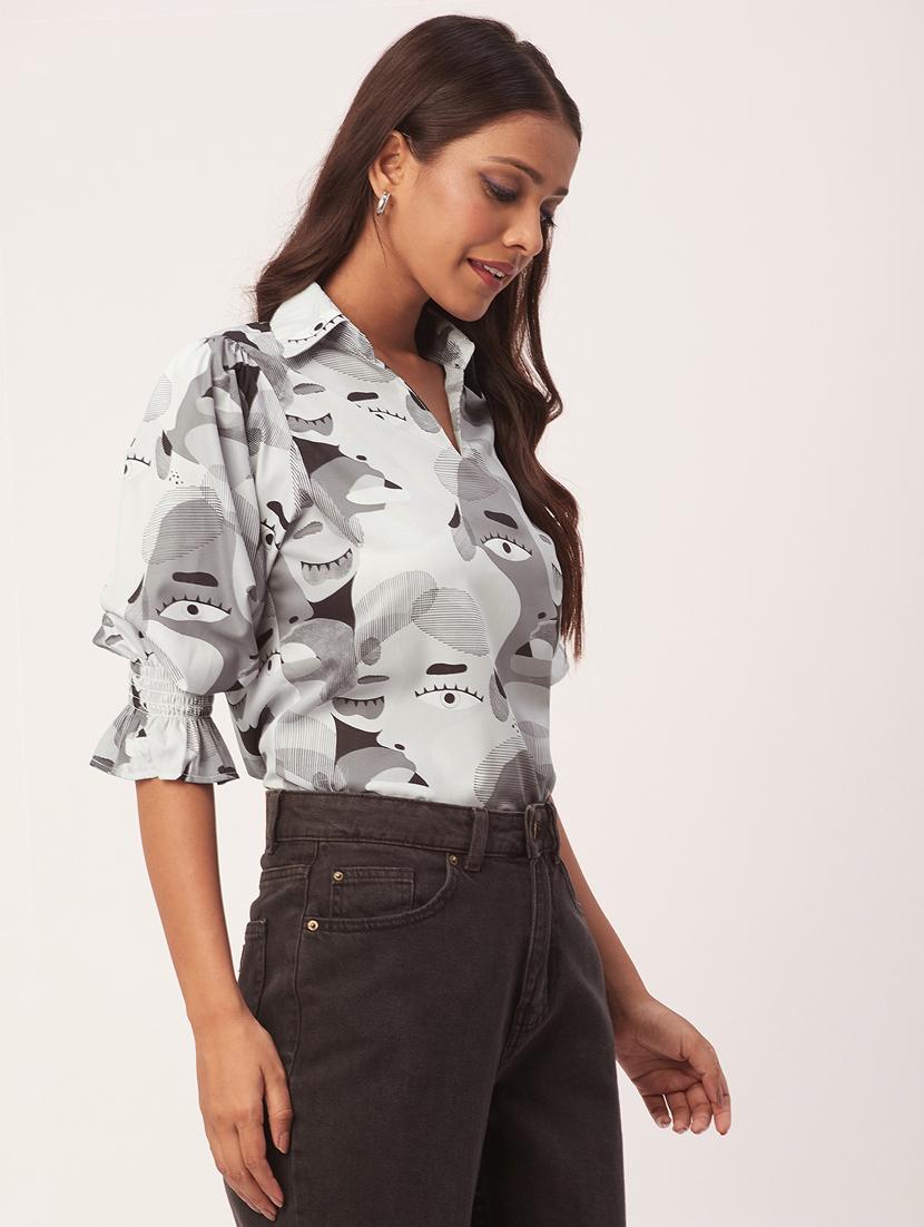 women's straight collared top - 20271552 -  Standard Image - 1