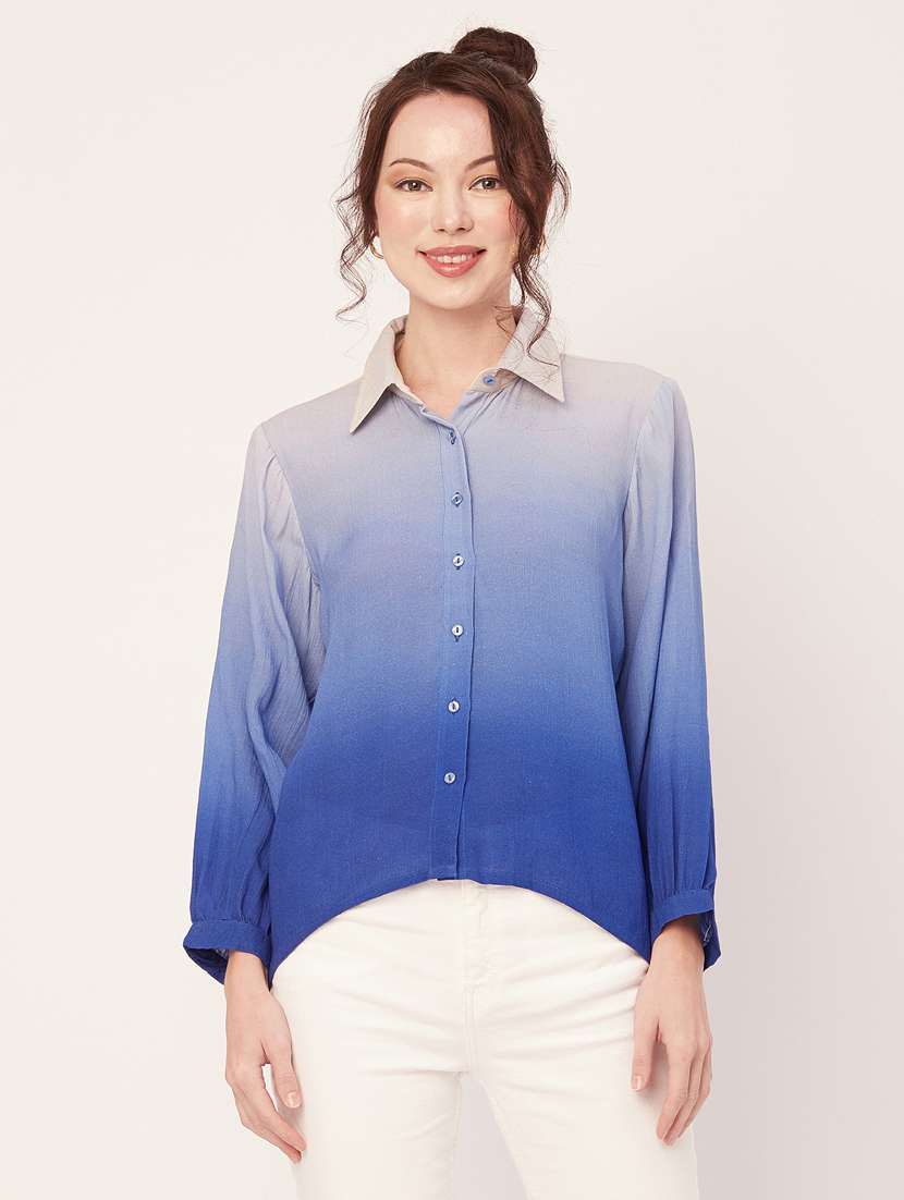 women's high-low collared top - 20271559 -  Zoom Image - 0