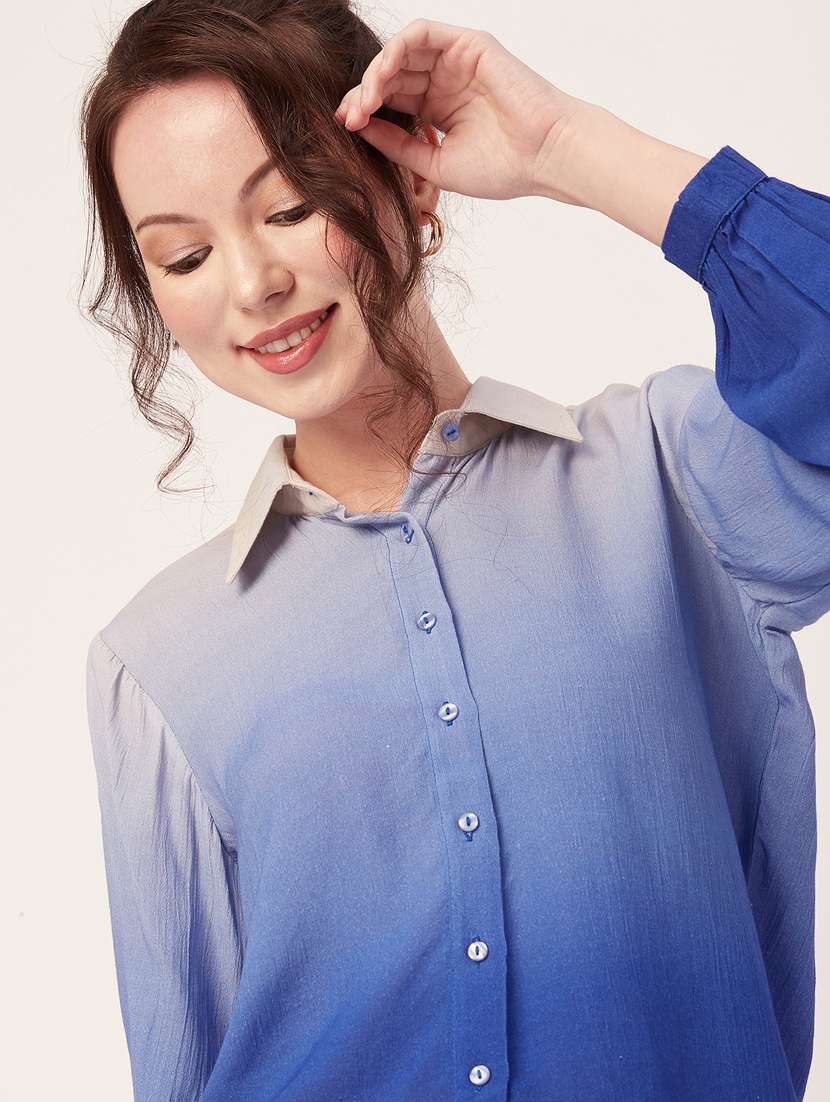 women's high-low collared top - 20271559 - Standard Image - 4