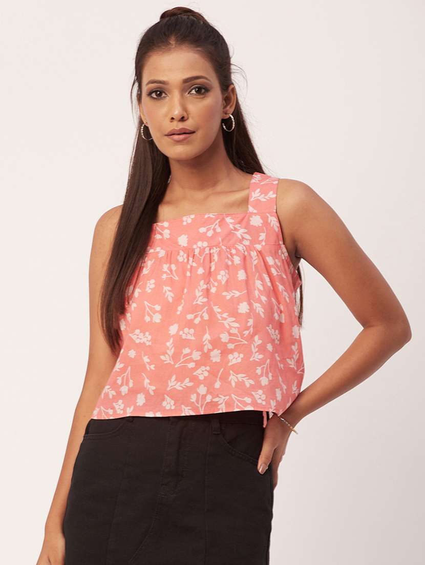 women's crop square neck top