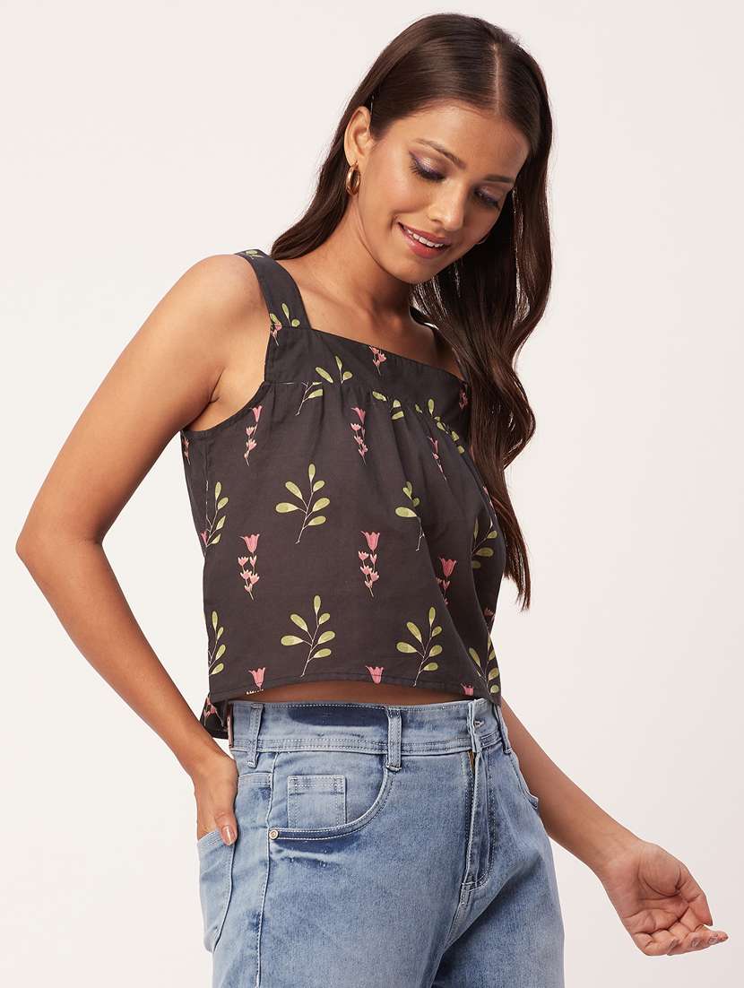 women's crop square neck top - 20271573 -  Standard Image - 1