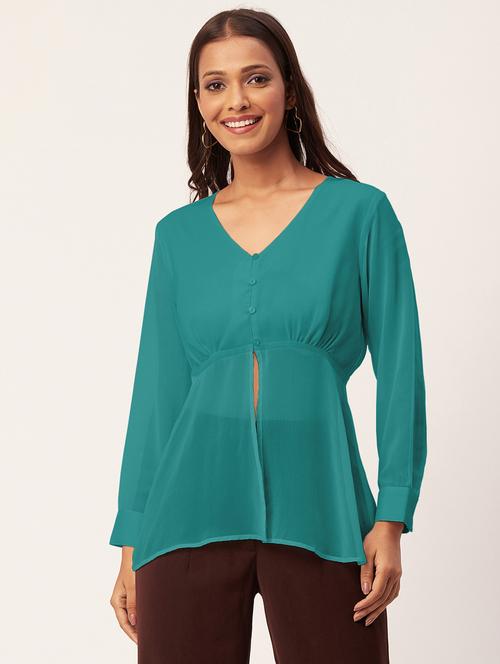women's peplum v neck top - 20271578 -  Standard Image - 0