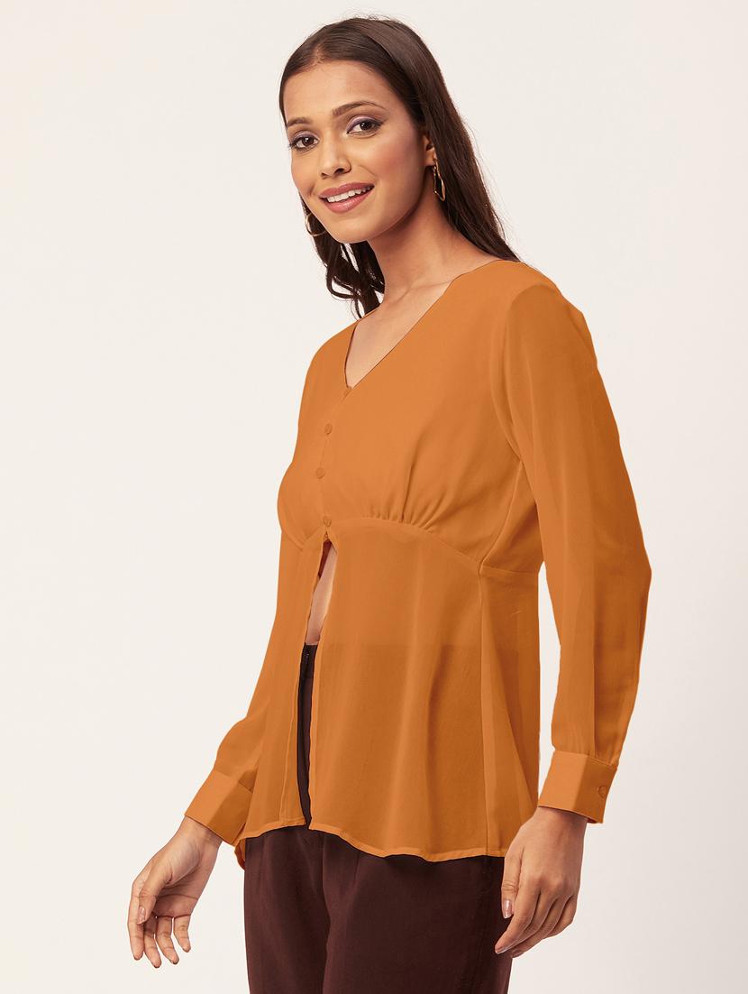 women's a line v neck top - 20271579 - Standard Image - 1