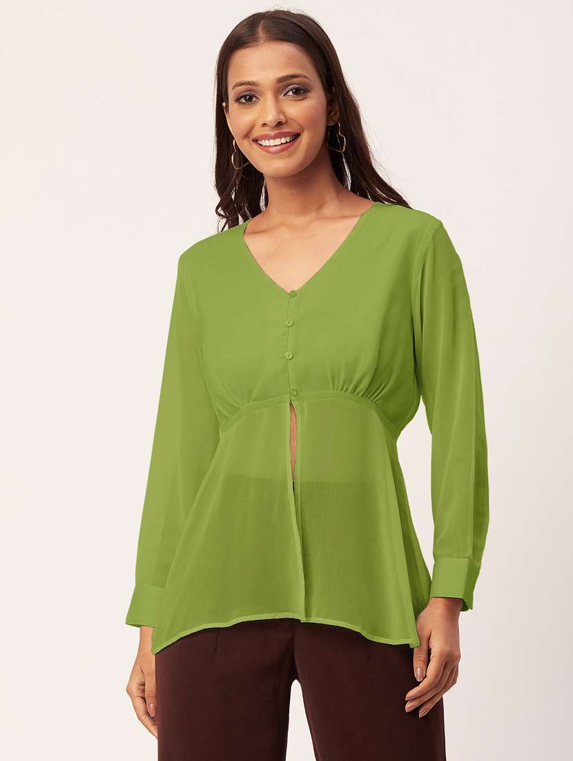 women's peplum v neck top - 20271580 -  Zoom Image - 0