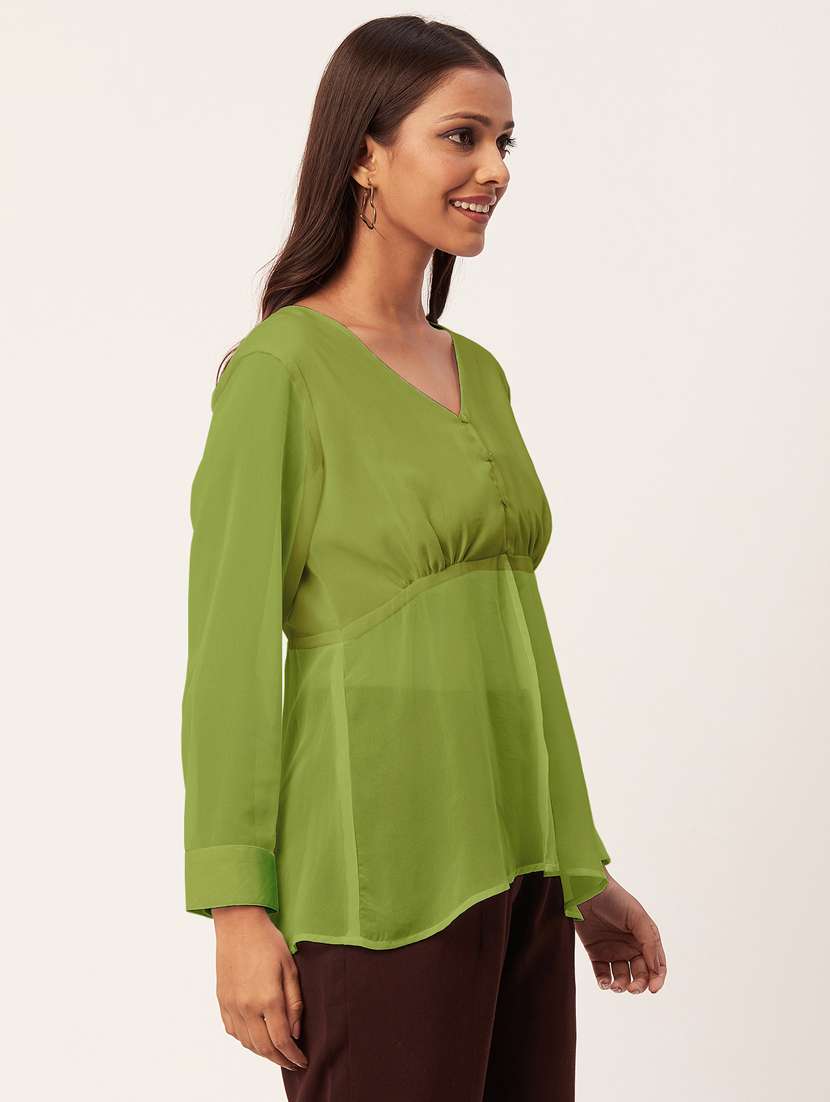 women's peplum v neck top - 20271580 - Standard Image - 1