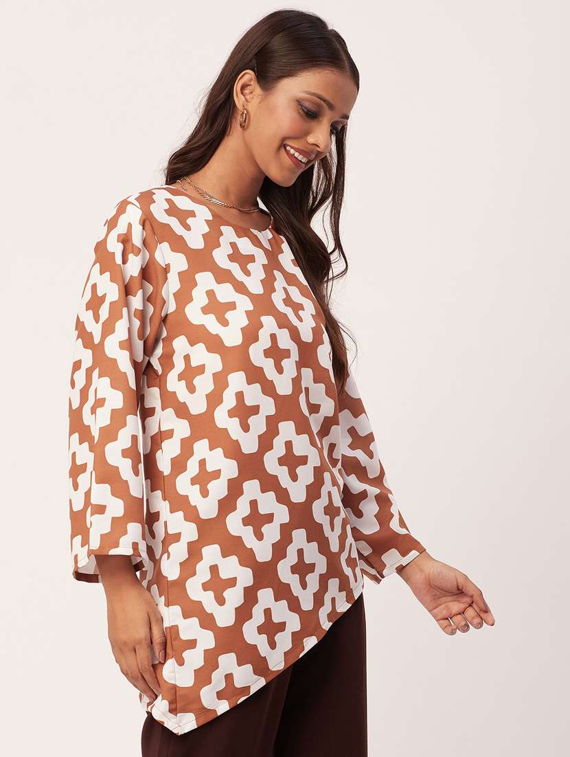 women's asymmetric round neck top - 20271581 - Standard Image - 1