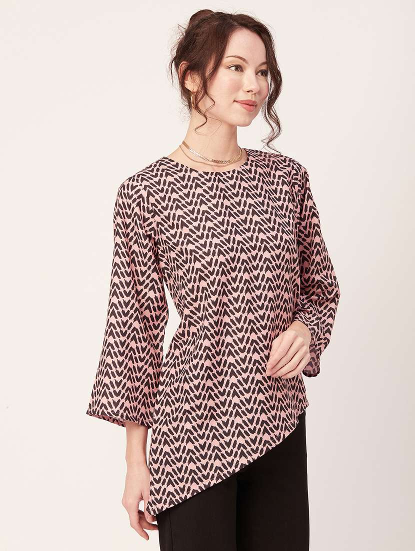 women's asymmetric round neck top - 20271585 -  Standard Image - 1