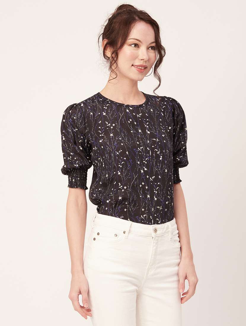 women's crop round neck top - 20271594 -  Standard Image - 1