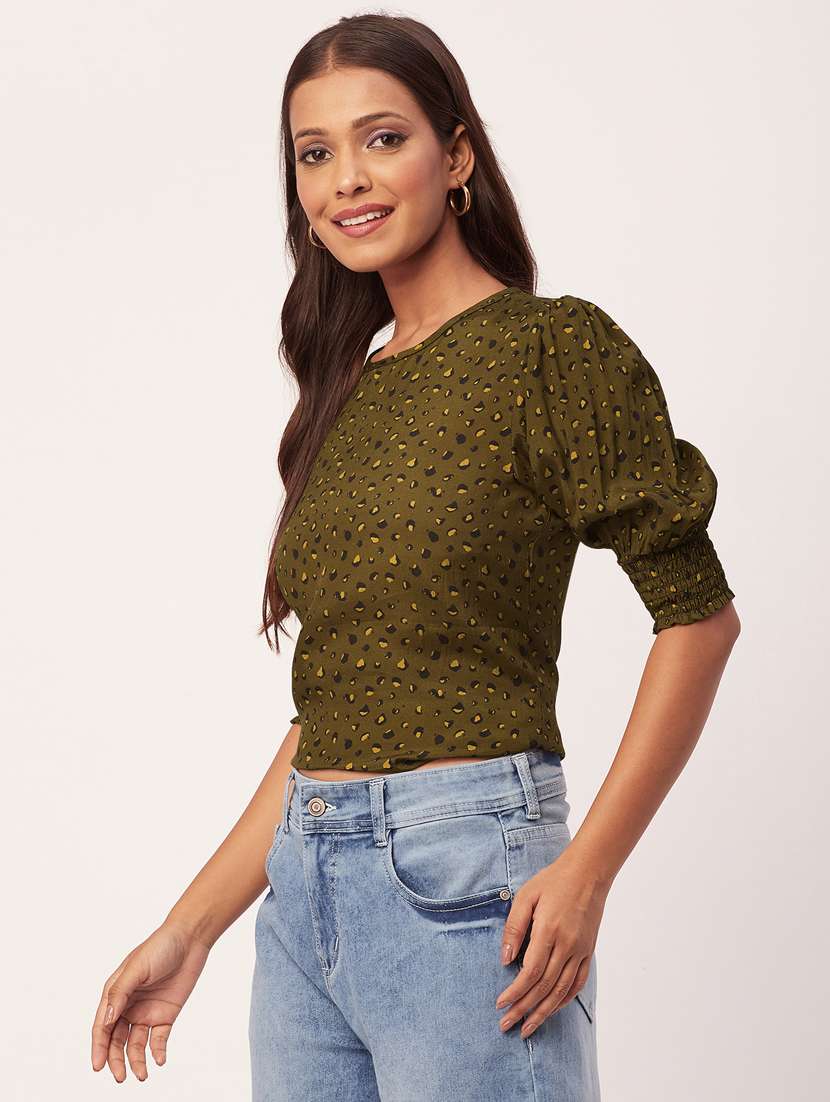 women's blouson crew neck top - 20271597 -  Standard Image - 1