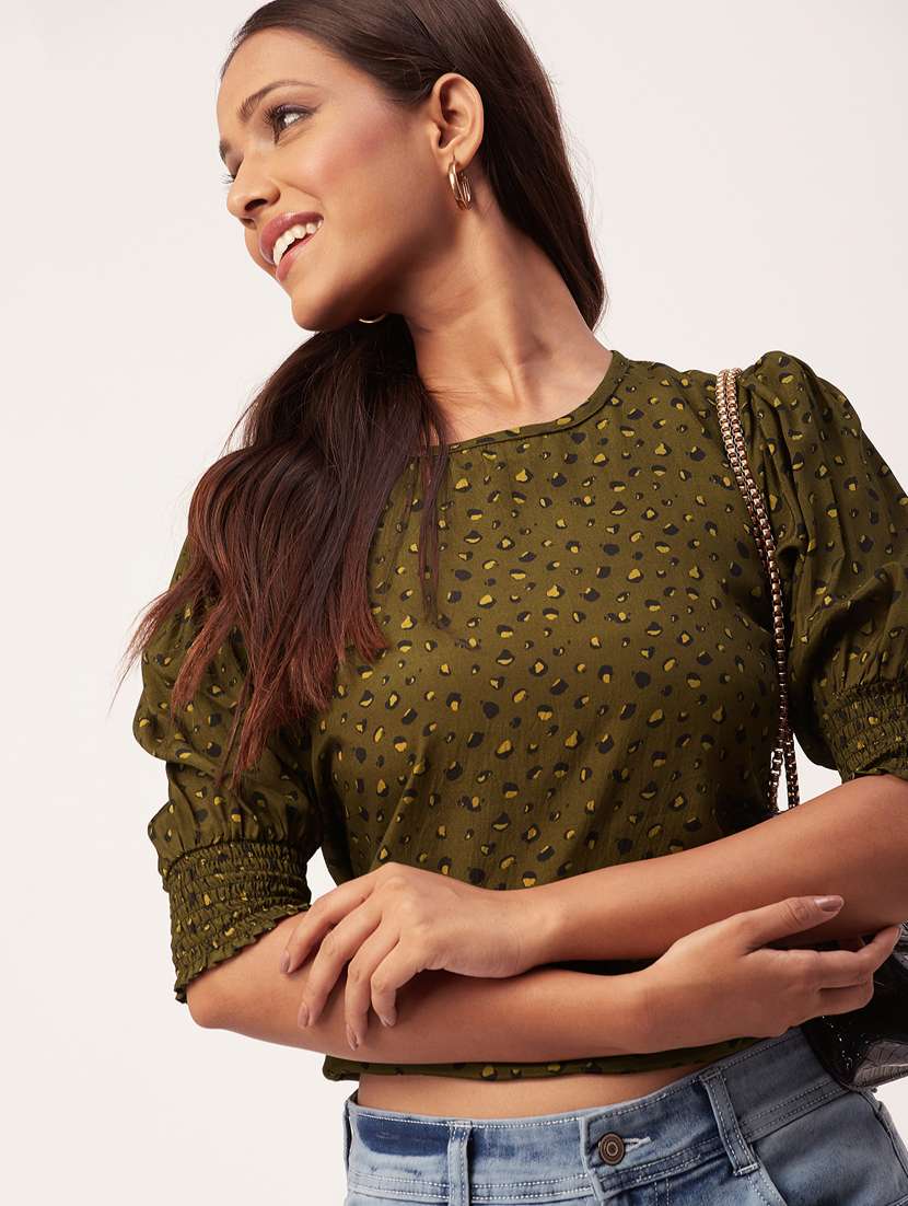 women's blouson crew neck top - 20271597 -  Standard Image - 4