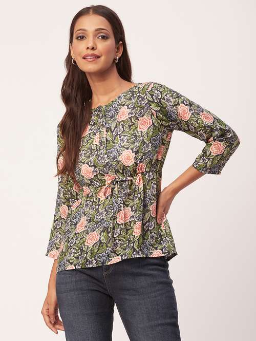 women's a line round neck top - 20271606 - Standard Image - 0