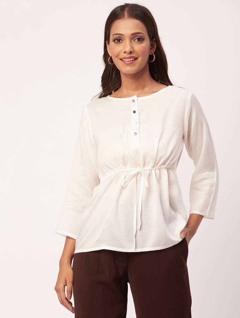 women's a line round neck top - 20271608 - Zoom Image - 0