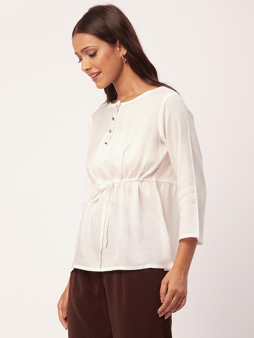 women's a line round neck top - 20271608 -  Standard Image - 1
