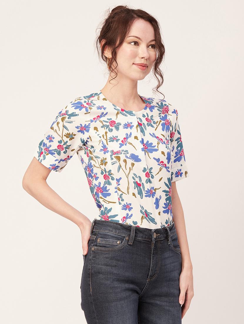 women's straight round neck top - 20271628 -  Standard Image - 1