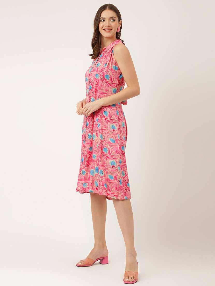 Pink Floral Shirt Dress - 20271663 -  Standard Image - 1
