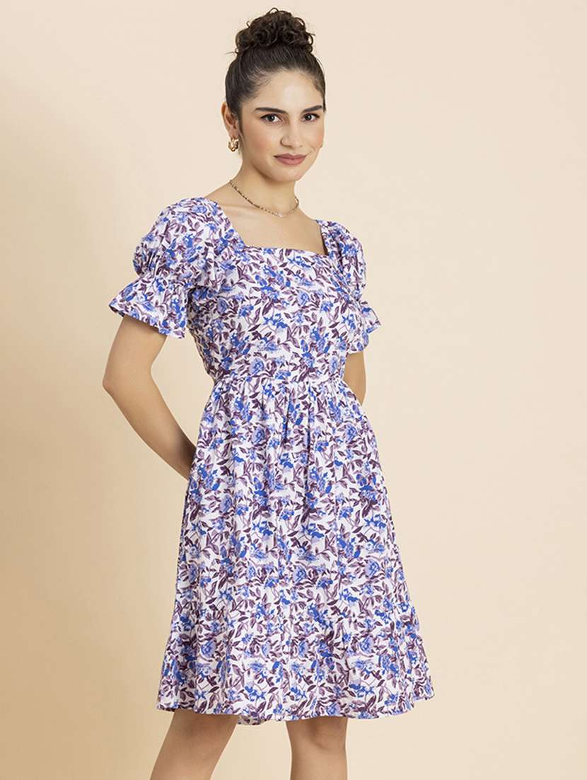 women's fit & flare floral dress - 20271740 -  Standard Image - 1