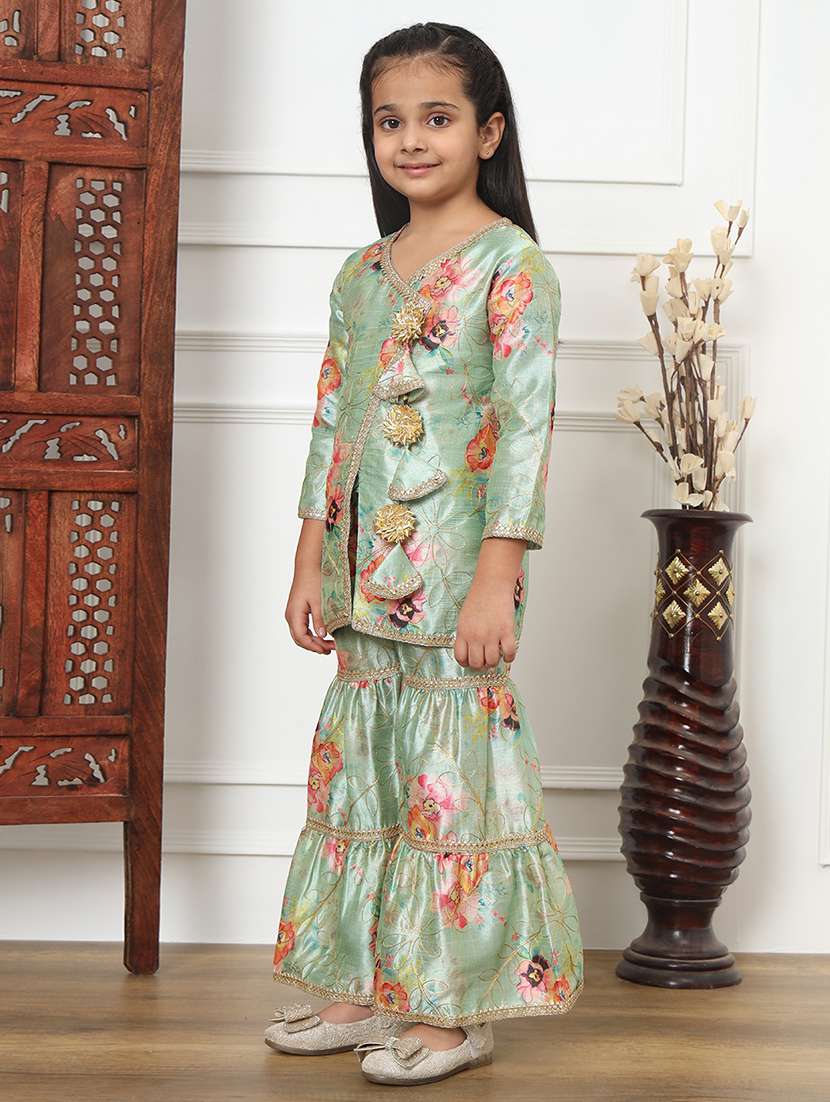 girl floral print kurta sharara set - 20271950 -  Standard Image - 1