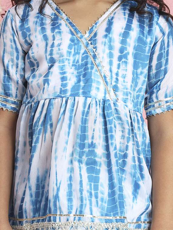 girl tie & dye kurta sharara set - 20271955 - Standard Image - 4