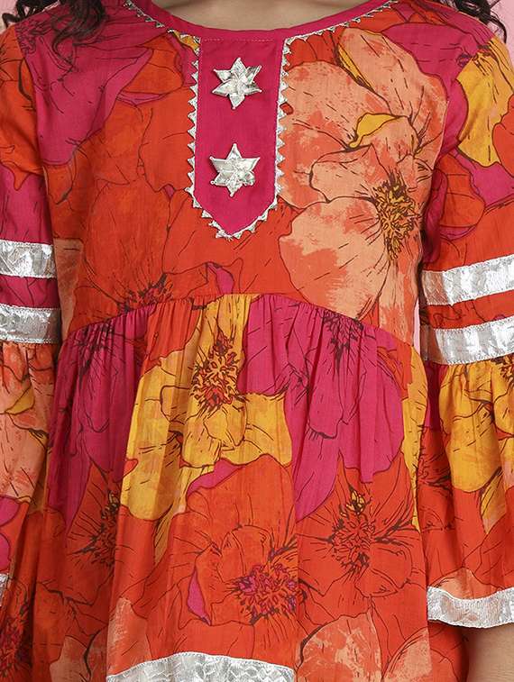 girl floral print kurta sharara set - 20271957 -  Standard Image - 4