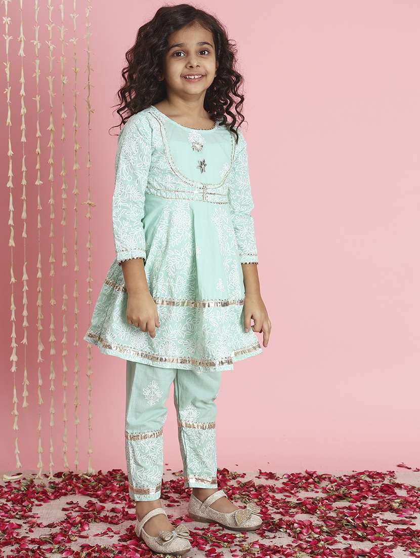girl floral print kurta pant set - 20271958 -  Standard Image - 1