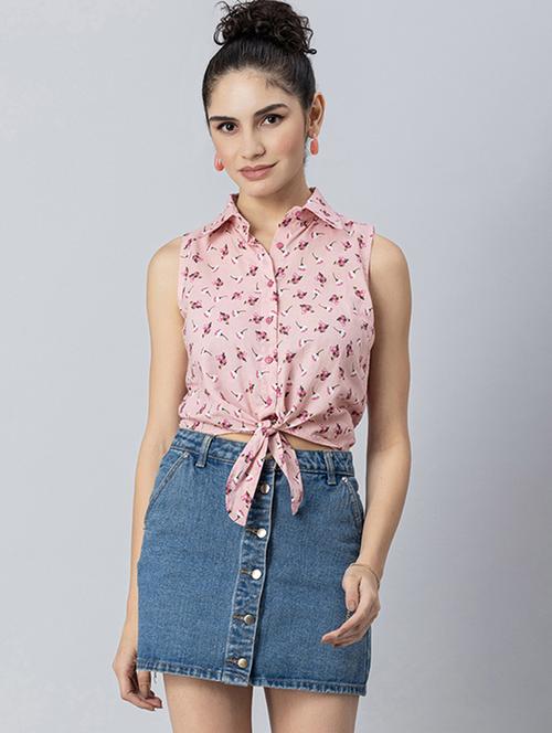 women's crop collared top - 20272038 -  Standard Image - 0