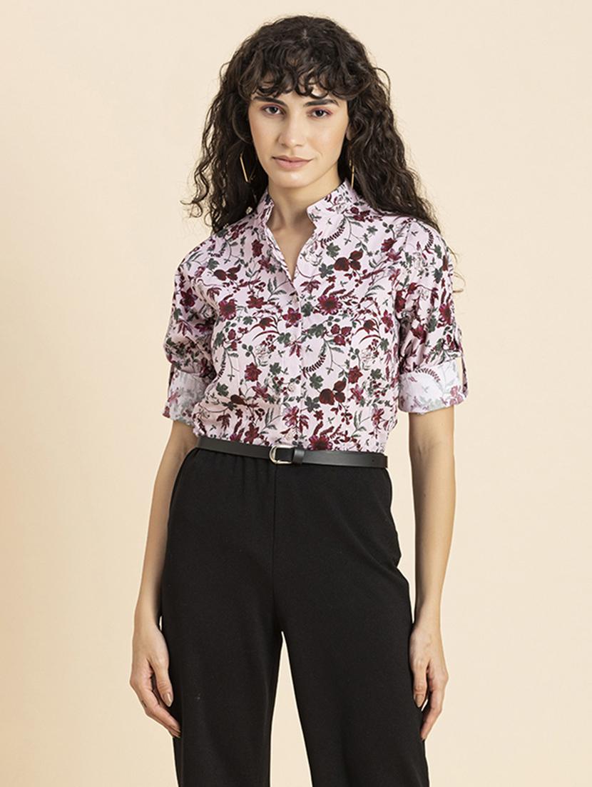 white florals printed regular shirt - 20272046 - Standard Image - 1