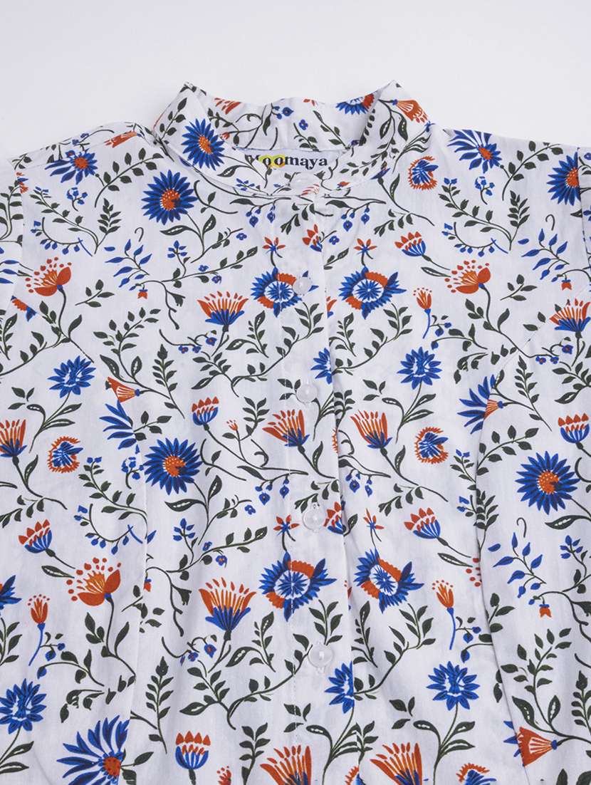 white florals printed regular shirt - 20272049 -  Standard Image - 4