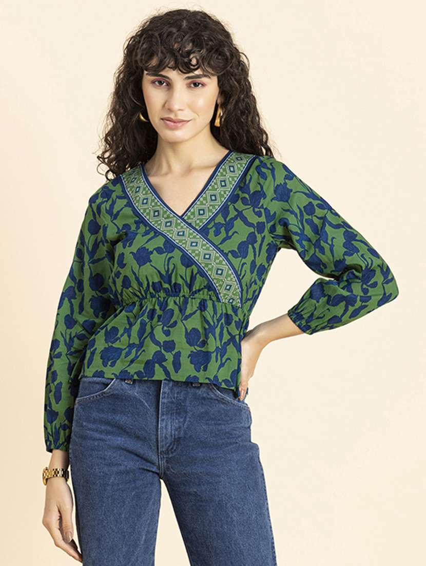 women's peplum v neck top