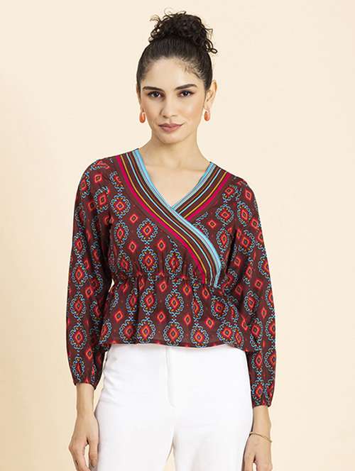 women's peplum v neck top - 20272067 -  Standard Image - 0