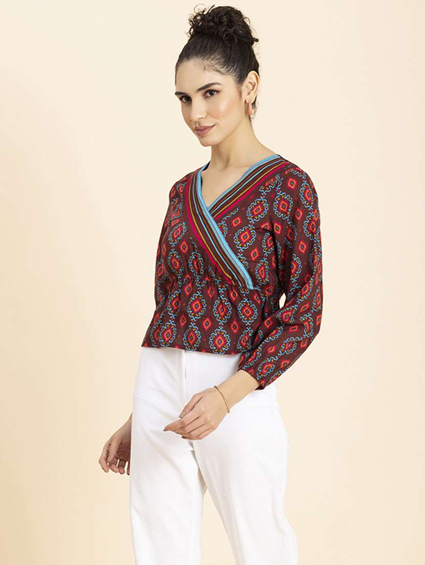 women's peplum v neck top - 20272067 -  Standard Image - 1