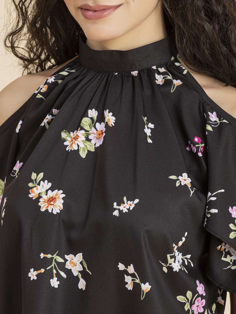 women's crop mandarin neck top - 20272078 -  Standard Image - 4