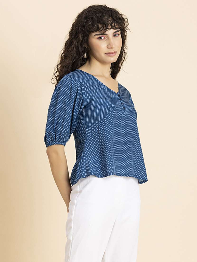 women's peplum v neck top - 20272080 -  Standard Image - 1