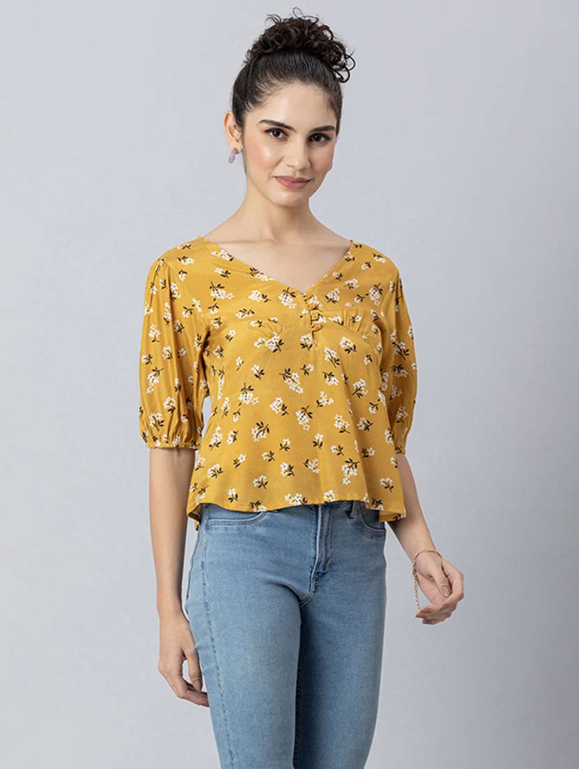 women's a line v neck top - 20272081 -  Standard Image - 1