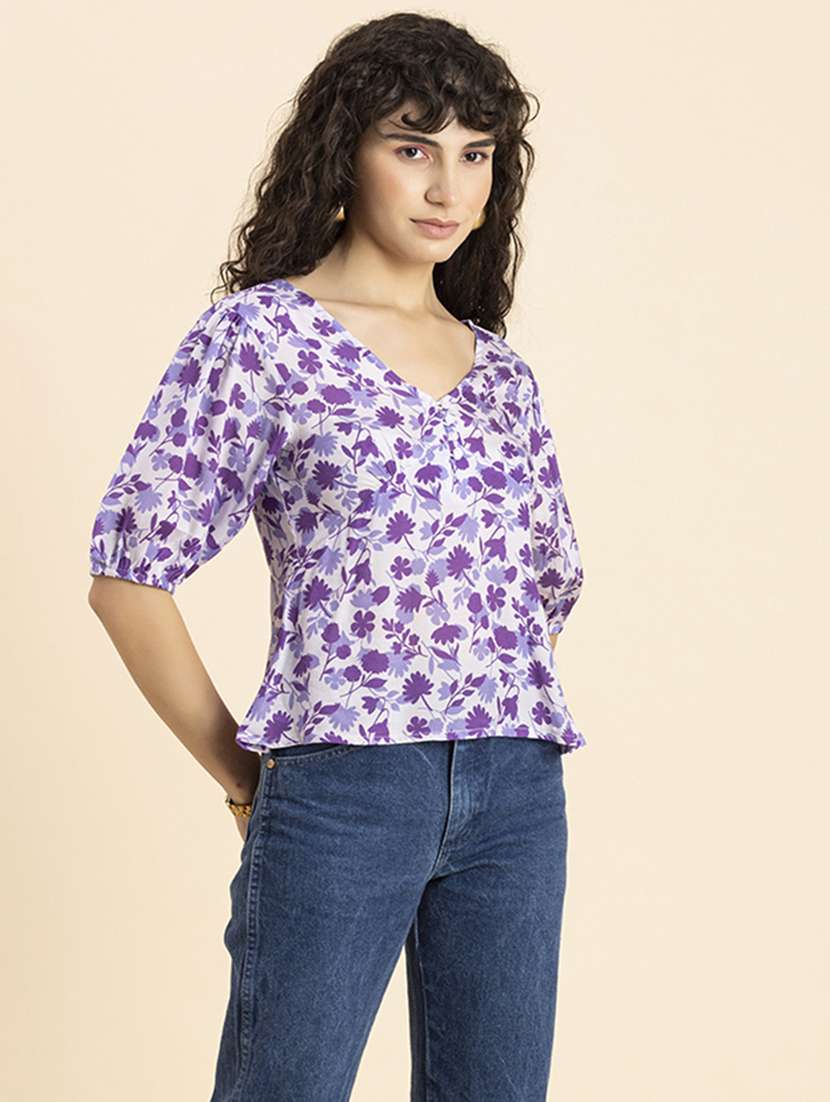 women's a line v neck top - 20272082 -  Standard Image - 1