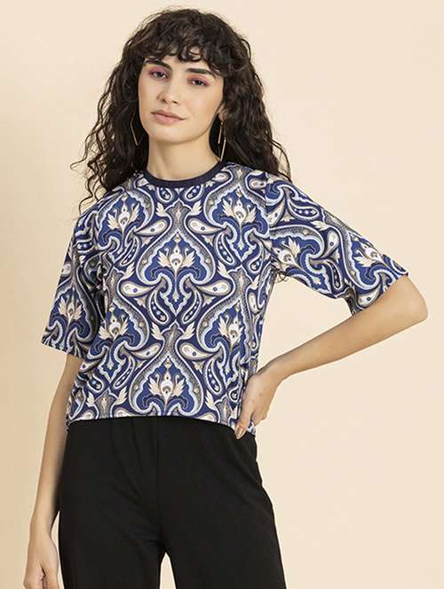 women's straight round neck top - 20272086 -  Standard Image - 0