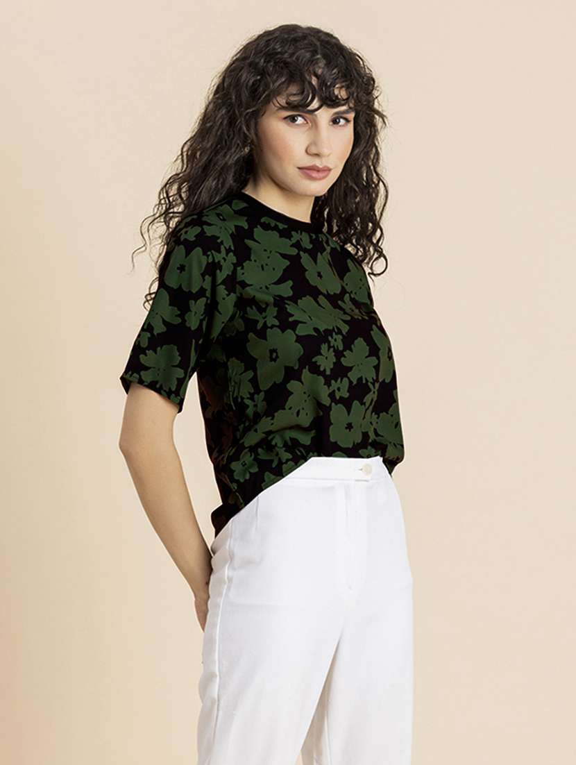 women's straight round neck top - 20272089 -  Standard Image - 1